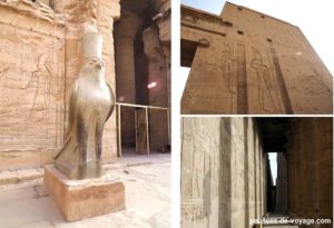 plusieurs image de l’extérieur du temple d'horus