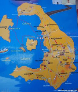 carte touristique quoi faire a Santorin
